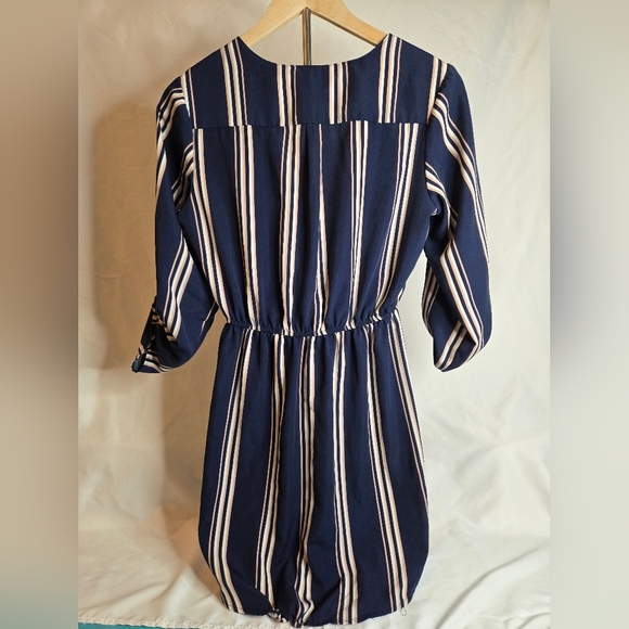 J for Justify Navy Striped Zip Front Dress Size Small - Picture 6 of 6